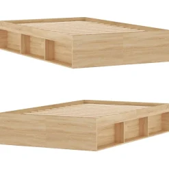 Vidaxl Cadre de lit sans matelas chêne sonoma 120x190 cm Sale