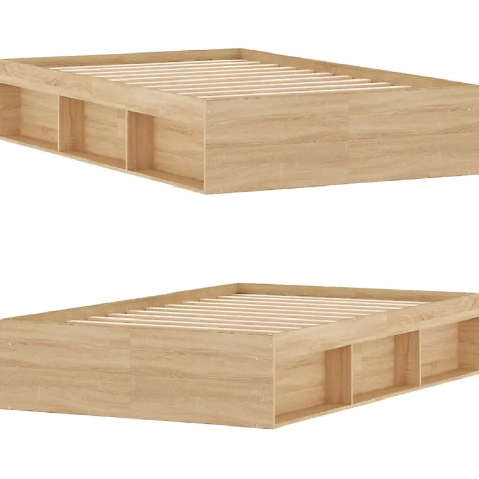 Vidaxl Cadre de lit sans matelas chêne sonoma 120x190 cm Sale