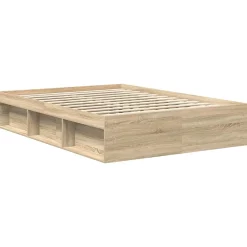 Vidaxl Cadre de lit sans matelas chêne sonoma 120x190 cm Sale