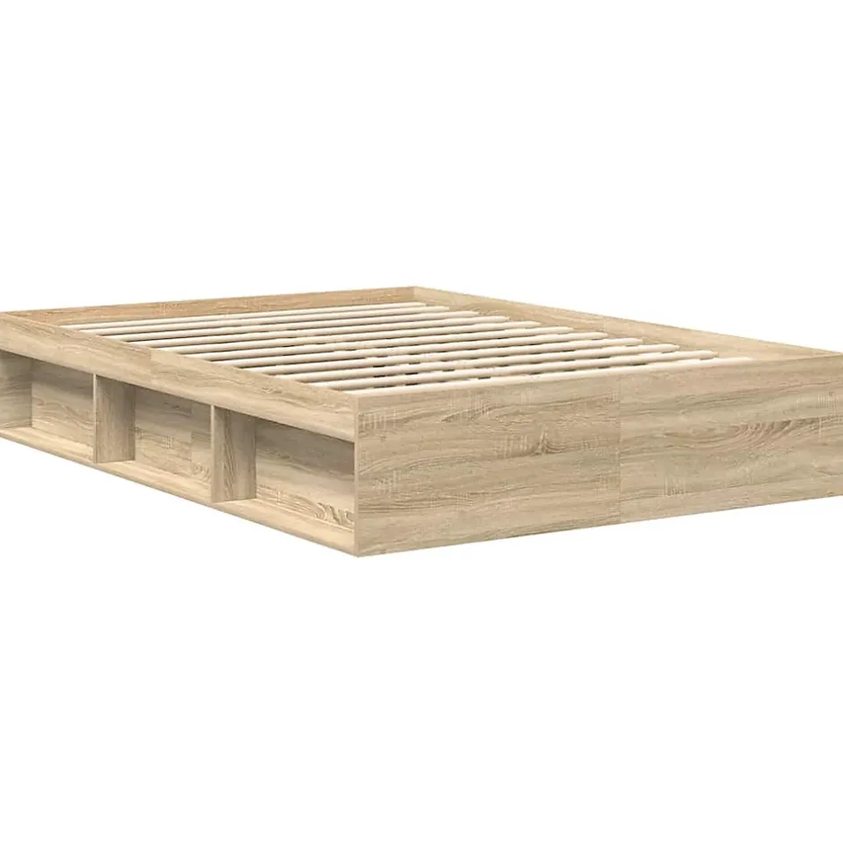 Vidaxl Cadre de lit sans matelas chêne sonoma 120x190 cm Sale