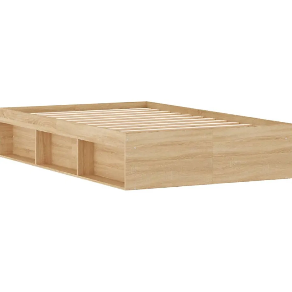 Vidaxl Cadre de lit sans matelas chêne sonoma 120x190 cm Sale