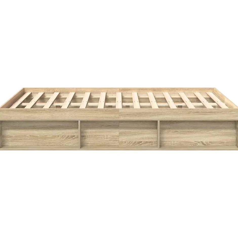 Vidaxl Cadre de lit sans matelas chêne sonoma 120x190 cm Sale