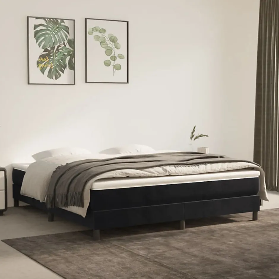 Vidaxl Cadre de lit sans matelas noir 180x200 cm velours Hot