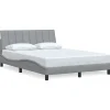 Vidaxl Cadre de lit sans matelas Hanko gris clair 120x200 cm tissu