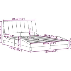 Vidaxl Cadre de lit sans matelas Hanko gris clair 120x200 cm tissu