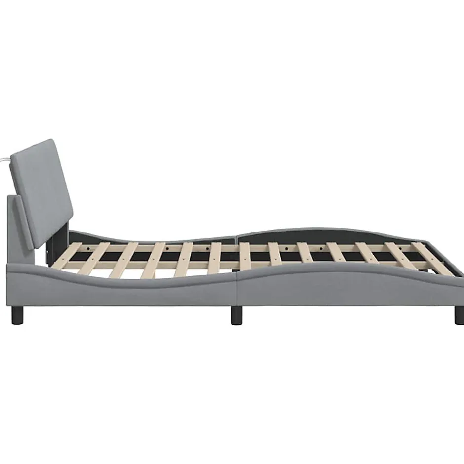 Vidaxl Cadre de lit sans matelas Hanko gris clair 120x200 cm tissu