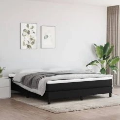 Vidaxl Cadre de lit sans matelas noir 180x200 cm tissu