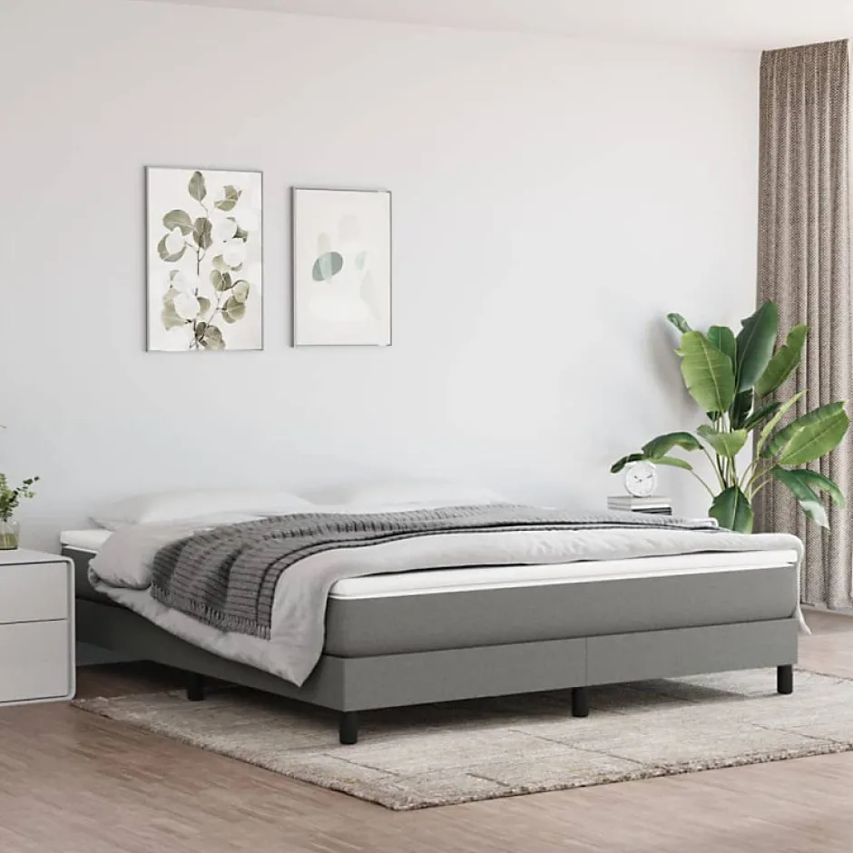 Vidaxl Cadre de lit sans matelas gris foncé 180x200 cm tissu Sale