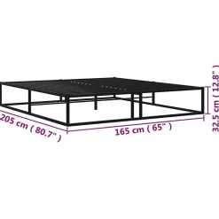 Vidaxl Cadre de lit sans matelas noir métal 160x200 cm