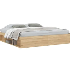Vidaxl Cadre de lit sans matelas chêne sonoma 200x200 cm Outlet