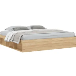 Vidaxl Cadre de lit sans matelas chêne sonoma 200x200 cm Outlet