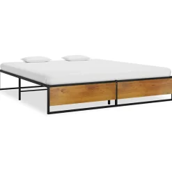 Vidaxl Cadre de lit sans matelas noir métal 160x200 cm