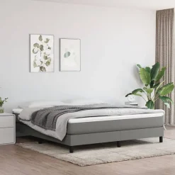 Vidaxl Cadre de lit sans matelas gris foncé 160x200 cm tissu