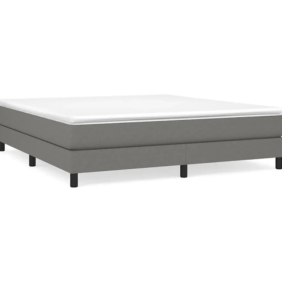 Vidaxl Cadre de lit sans matelas gris foncé 160x200 cm tissu