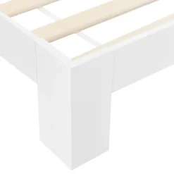 [En.Casa] Cadre de Lit Simple en Pin 120 x 200 cm Blanc en.casa