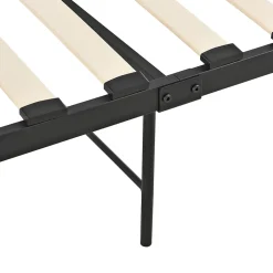 [En.Casa] Cadre de Lit Simple Falun Acier Laqué 90 x 200 cm Noir Mat en.casa Sale