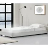 Corium Cadre de Lit Simple Masari Rembourré avec Similicuir Blanc 200 x 90 cm