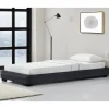 Corium Cadre de Lit Simple Masari Rembourré avec Similicuir Noir 200 x 90 cm