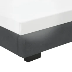 Corium Cadre de Lit Simple Masari Rembourré avec Similicuir Noir 200 x 90 cm