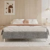 Teeno Cadre de lit 160x200cm, Plateforme capitonné 31 cm Sommier,8 Pieds