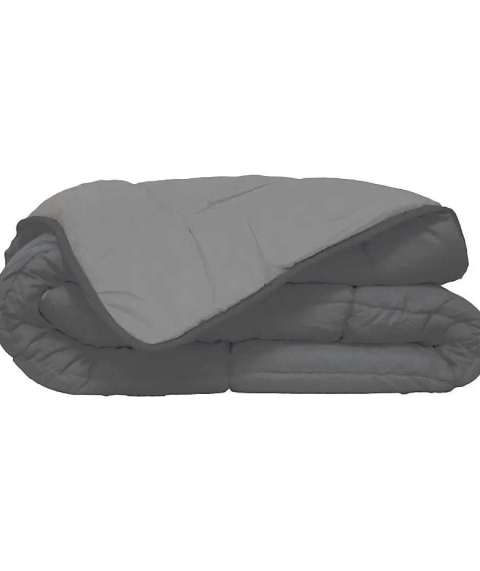 Toison d'Or CALGARY Couette chaude Microfibre 400g/m² Acier & Argent 240x260cm