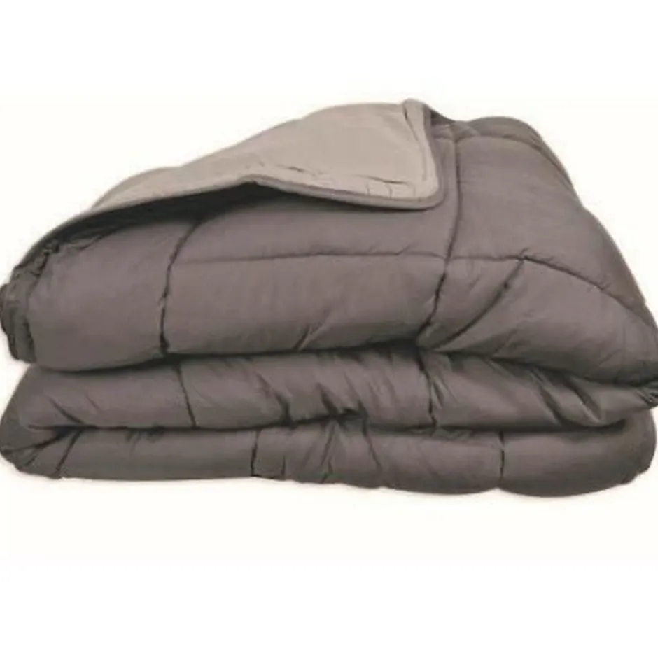 Toison d'Or CALGARY Couette chaude Microfibre 400g/m² Acier & Argent 240x260cm