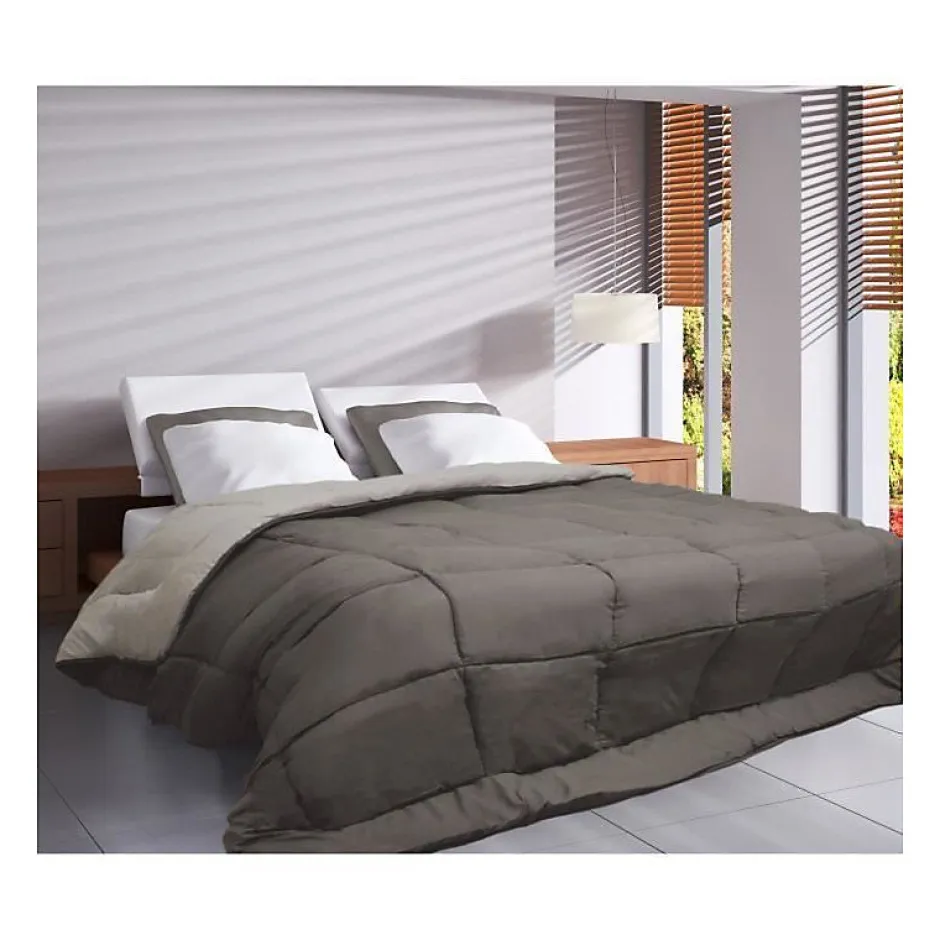 Toison d'Or CALGARY Couette chaude Microfibre 400g/m² Taupe & Lin 220x240cm Outlet
