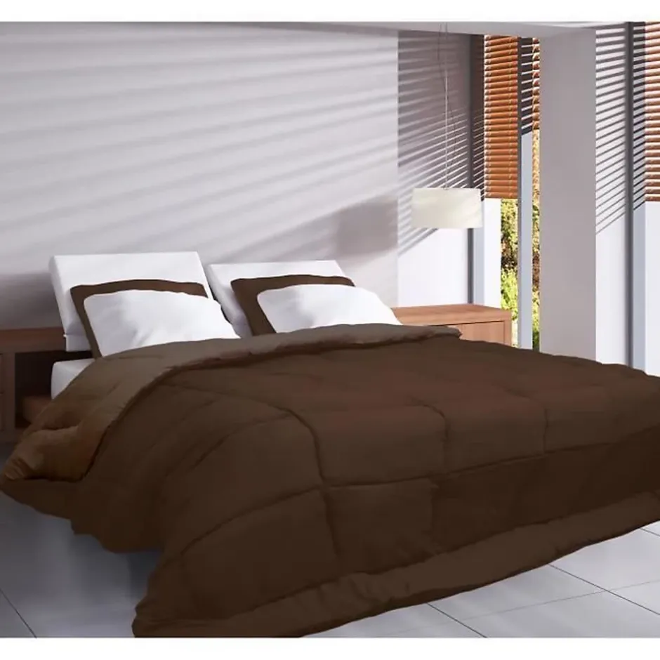 Toison d'Or CALGARY Couette chaude Microfibre 400g/m² Choco & Moka 200x200cm Sale