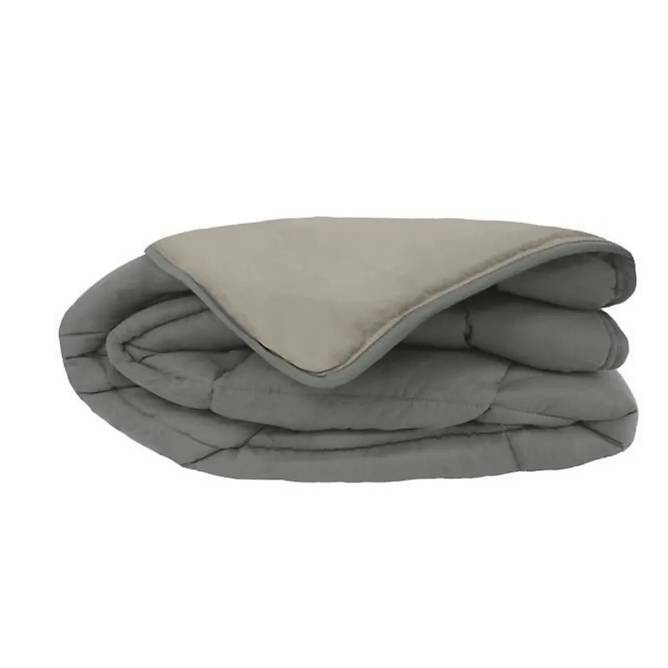 Toison d'Or CALGARY Couette chaude Microfibre 400g/m² Acier & Argent 140x200cm