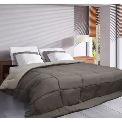 Toison d'Or CALGARY Couette chaude Microfibre 400g/m² Taupe & Lin 240x260cm
