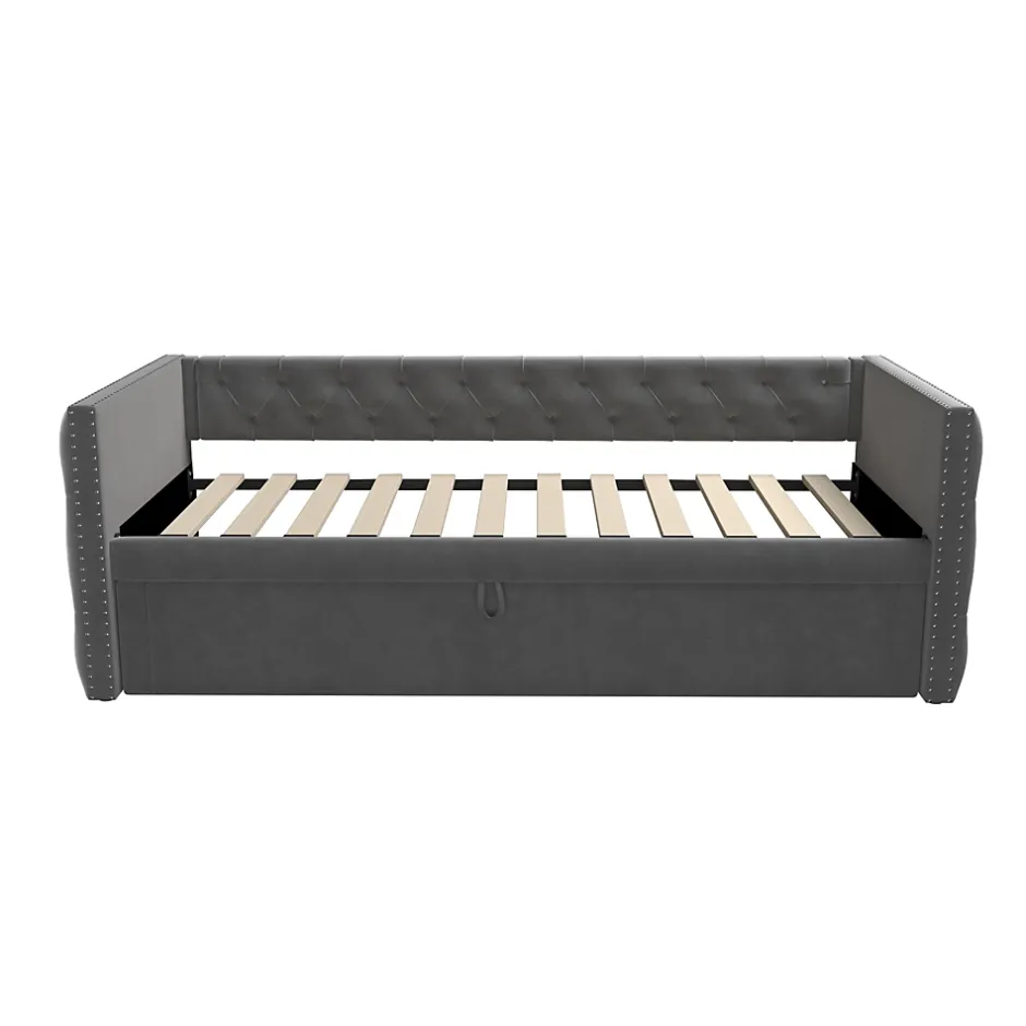 Redom Canapé 3 places convertible 140x190 cm, couchage d'appoint en tissu, design contemporain et fonctionnel Discount