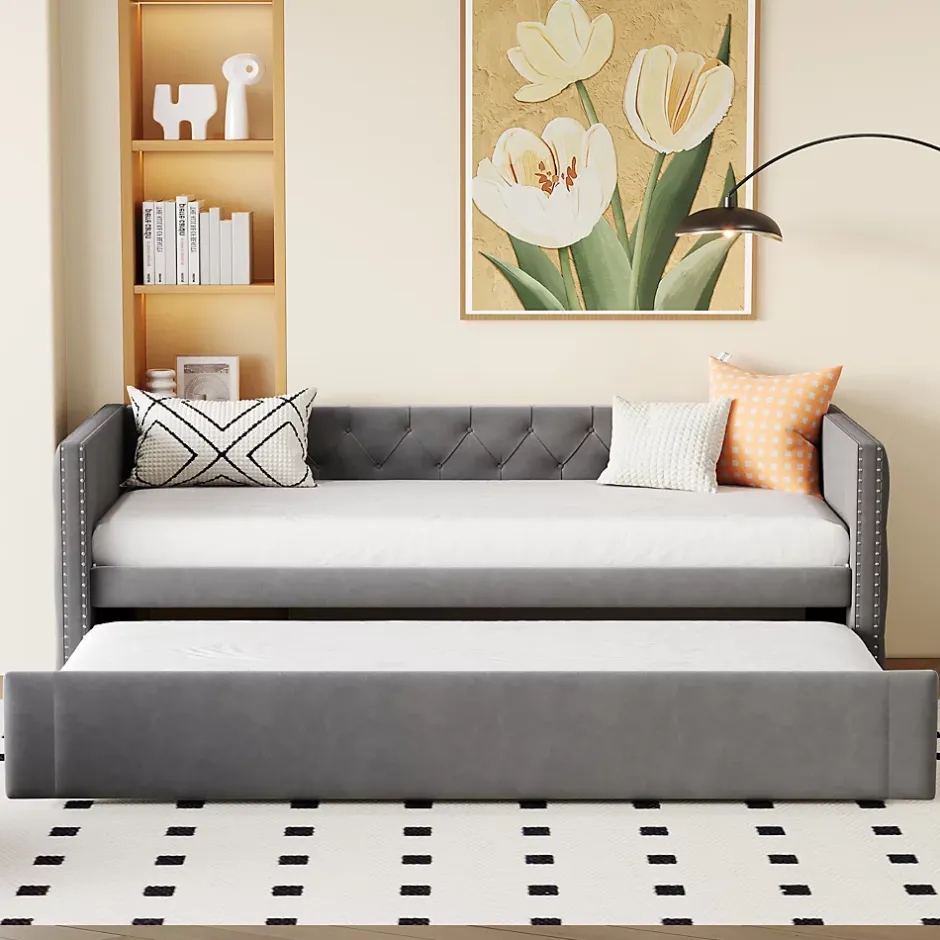 Redom Canapé 3 places convertible 140x190 cm, couchage d'appoint en tissu, design contemporain et fonctionnel Discount