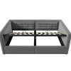 Redom Canapé 3 places convertible en tissu avec mécanisme clic-clac, accoudoirs et style contemporain pour salon Best