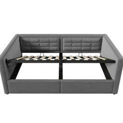 Redom Canapé 3 places convertible en tissu avec mécanisme clic-clac, accoudoirs et style contemporain pour salon Best