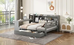 Redom Canapé 3 places convertible 200x90x85 cm avec coffre de rangement en tissu, dossier réglable et design contemporain Outlet