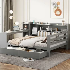 Redom Canapé 3 places convertible 200x90x85 cm avec coffre de rangement en tissu, dossier réglable et design contemporain Outlet
