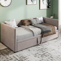 Simple Life Canapé-lit Extensible 90/180 X 200 Cm Avec Sommier à Lattes,canapé Lit 2 Places,velours, Gris Sale