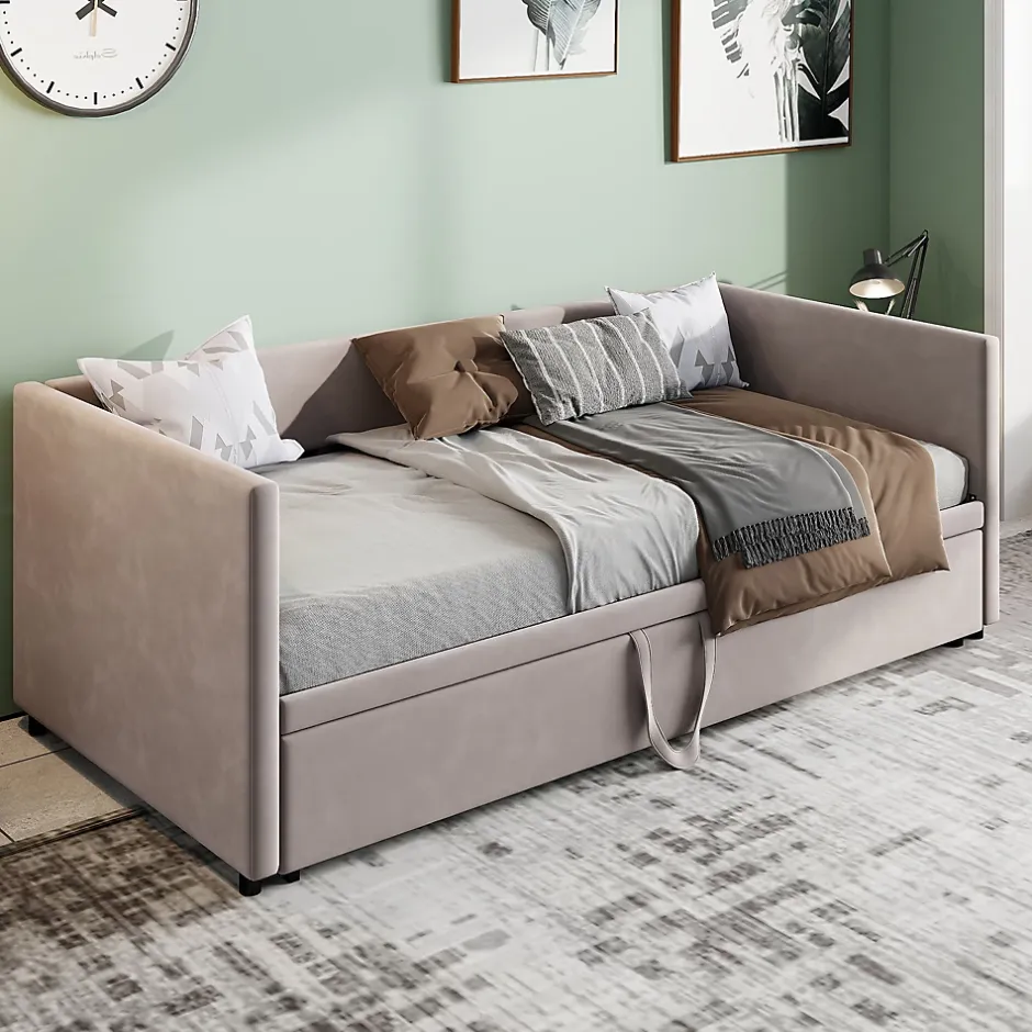Simple Life Canapé-lit Extensible 90/180 X 200 Cm Avec Sommier à Lattes,canapé Lit 2 Places,velours, Gris Sale