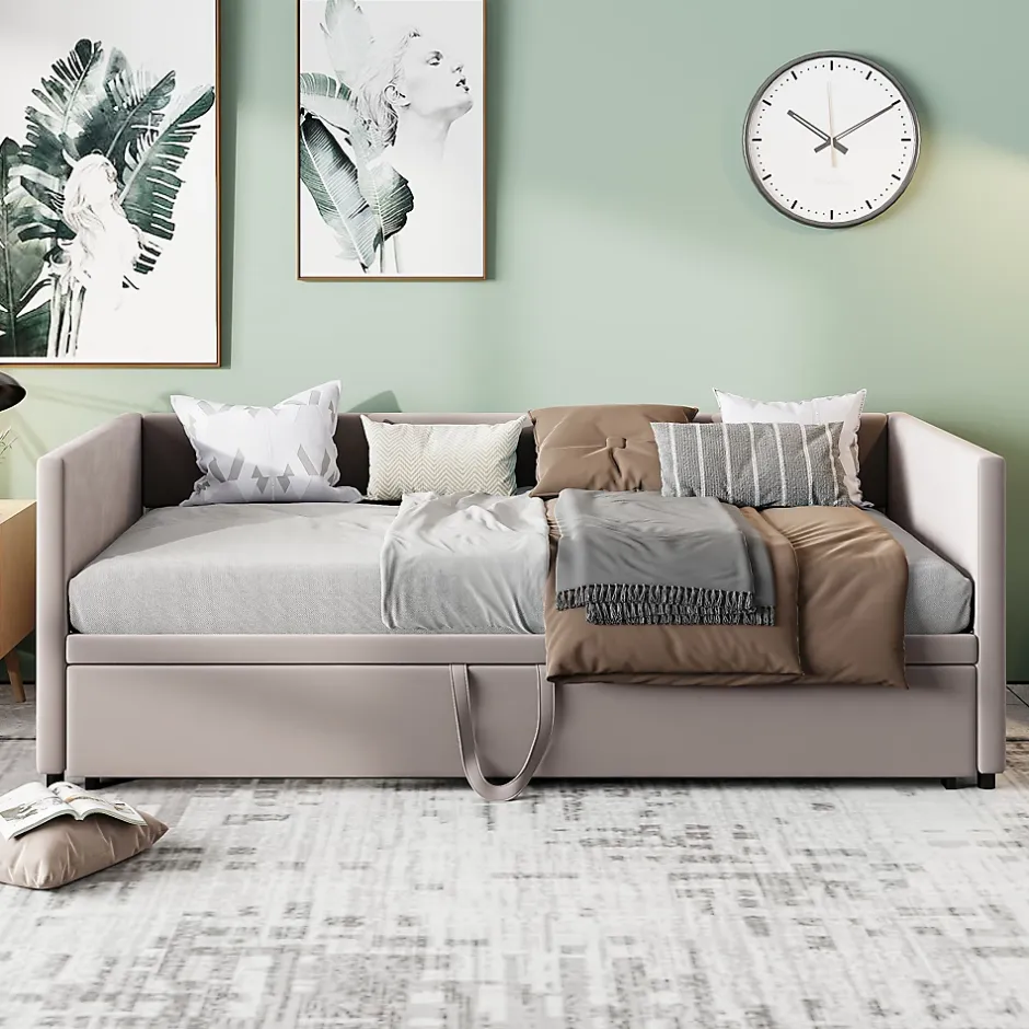 Simple Life Canapé-lit Extensible 90/180 X 200 Cm Avec Sommier à Lattes,canapé Lit 2 Places,velours, Gris Sale
