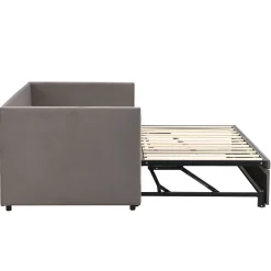 Fortuna lai Canapé-lit extensible 90/180 x 200 cm avec sommier à lattes,canapé lit 2 places,velours, gris Hot