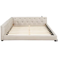 Redom Canapé-lit 140x190 cm convertible clic-clac avec coffre de rangement en tissu gris, design contemporain