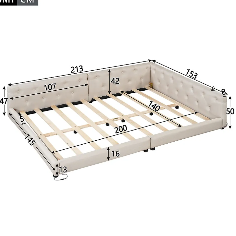 Redom Canapé-lit 140x190 cm convertible clic-clac avec coffre de rangement en tissu gris, design contemporain