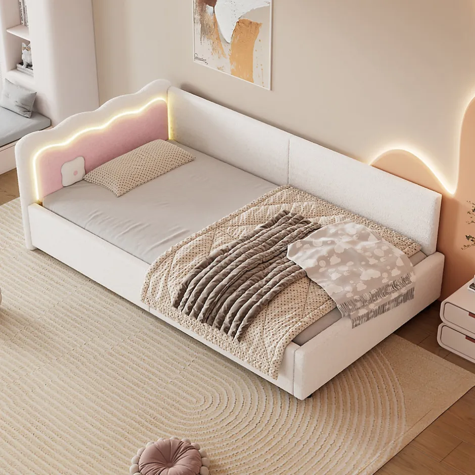 Redom Canapé-lit 140x190 cm convertible en tissu avec coffre de rangement, style contemporain, accoudoirs rembourrés