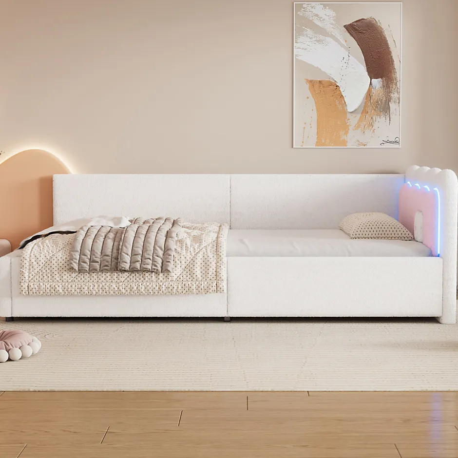 Redom Canapé-lit 140x190 cm convertible en tissu avec coffre de rangement, style contemporain, accoudoirs rembourrés