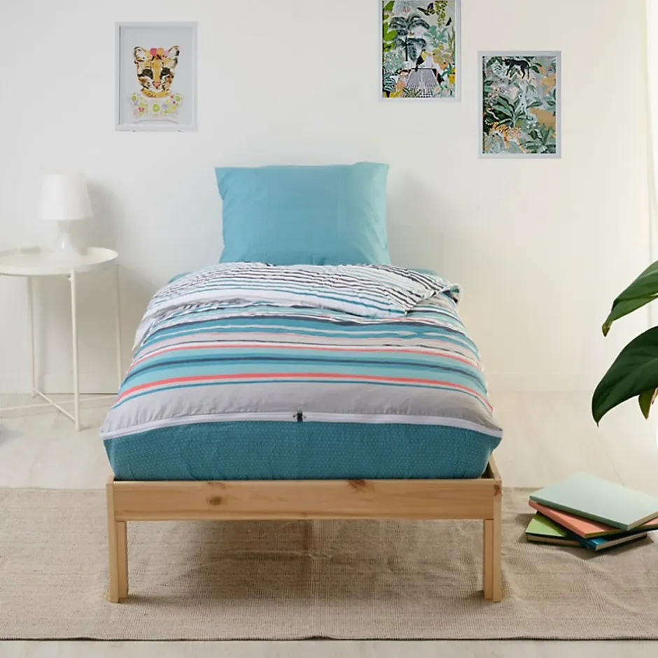 Bleu Calin Caradou Parure de lit Enfant 90x190cm Avec Couette Imprimé Ritmo Best