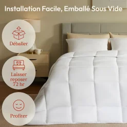 Casabel Couette 220x240 cm Hiver Légère, 450 GSM Microfibre Douce et Respirante, Thermorégulatrice, Lavable, Pour Lit 2 Personnes Hot