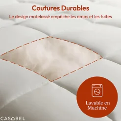Casabel Couette 220x240 cm Hiver Légère, 450 GSM Microfibre Douce et Respirante, Thermorégulatrice, Lavable, Pour Lit 2 Personnes Hot
