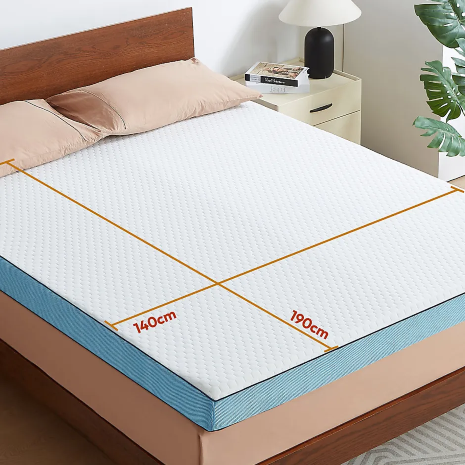 Casabel Surmatelas 140 x 190 cm Mémoire de Forme - 7 cm d'épaisseur - Confort Moelleux ou Tonique, Double Face avec Housse Respira