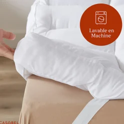 Casabel Surmatelas Moelleux 180x200 cm Extra Epais Microfibre Respirante Antiderapant 4 Bandes Elastiques Anti Acariens