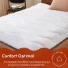 Casabel Surmatelas 120x195 cm en Microfibre Rerspirante, Ultra Moelleux, Anti-Acariens, Liseré Gris, Idéal Matelas 2 places Clearance